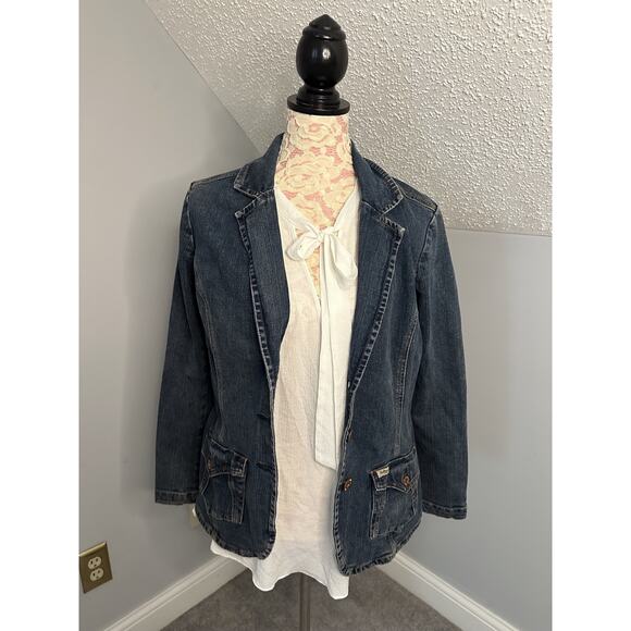 NWT Max Studio Smocked Tie Front Long Sleeve Blouse Ecru Ivory Sz Large $98 - Picture 3 of 9